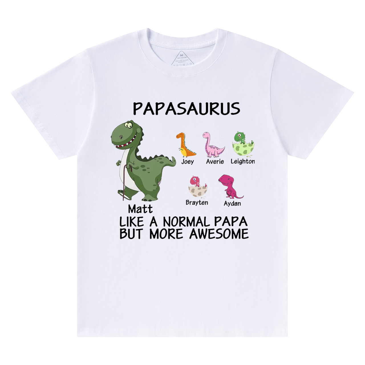Papasaurus Grandpa Shirt Personalized With Name