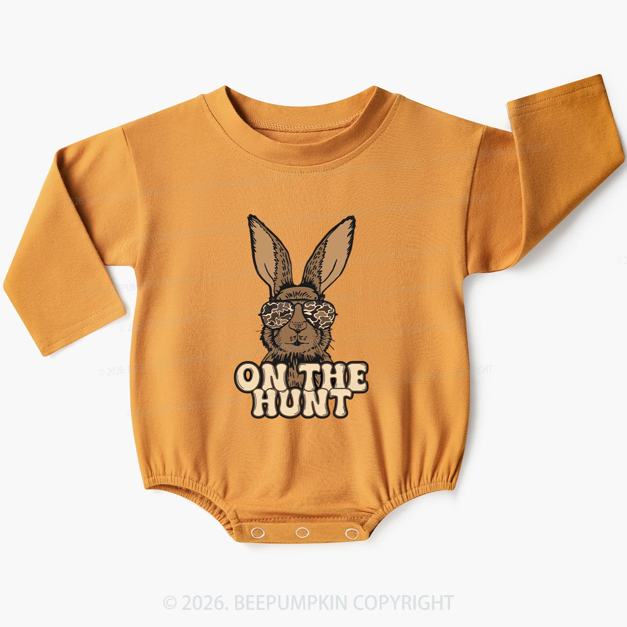 Camo Bunny On The Hunt Baby Bubble Romper