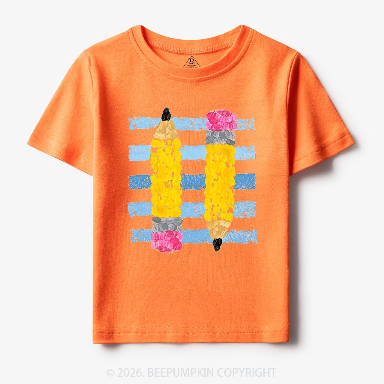 Coastal Pencil Stripes Back To School Toddler&Kids Shirts