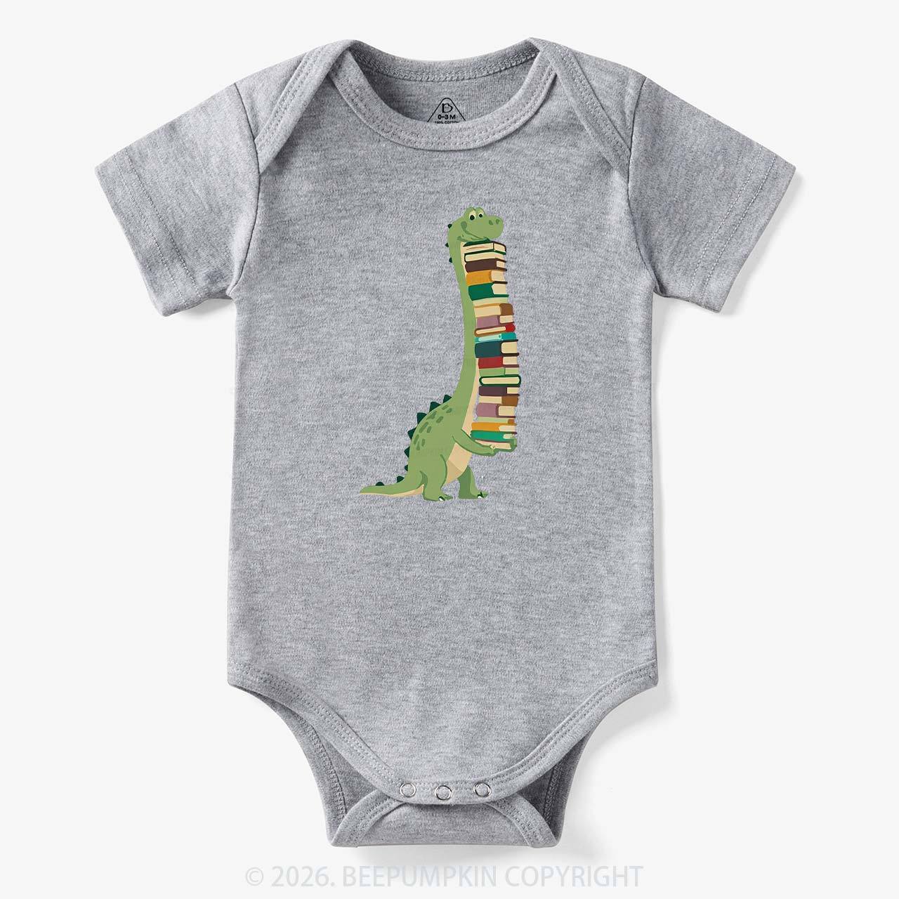 Cute Dinosaur Book Lover Baby Bodysuit