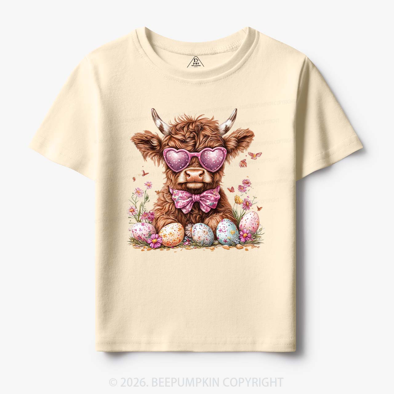 Easter Day Highland Cow Toddler&Kid's Tees