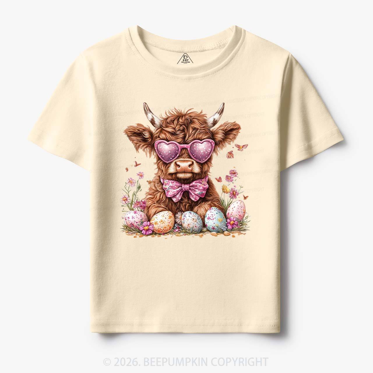 Easter Day Highland Cow Toddler&Kid's Tees