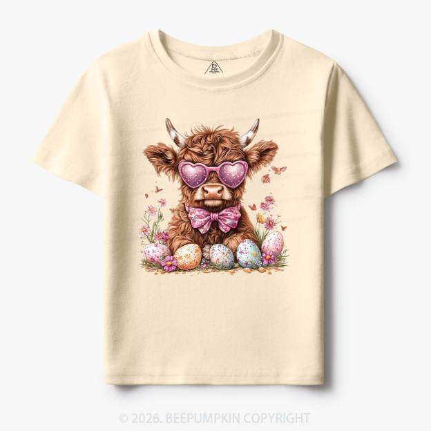 Easter Day Highland Cow Toddler&Kid's Tees