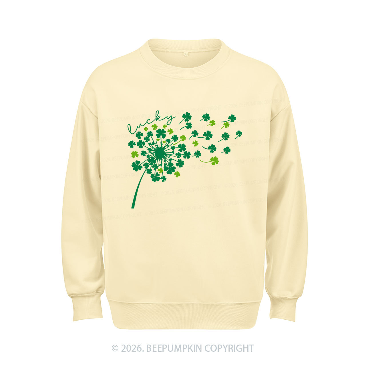 Dandelion Shamrock St. Patrick's Day Aldult Sweatshirt