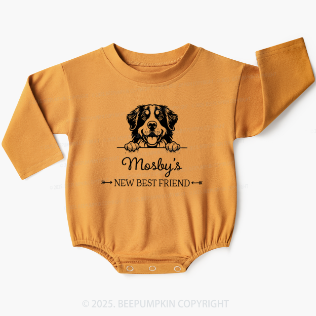 Personalized New Best Friend Baby Bubble Romper Beepumpkin