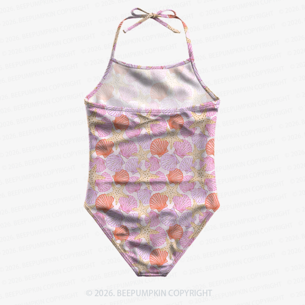 Ocean Shell Girls Halter Tie Swimsuit