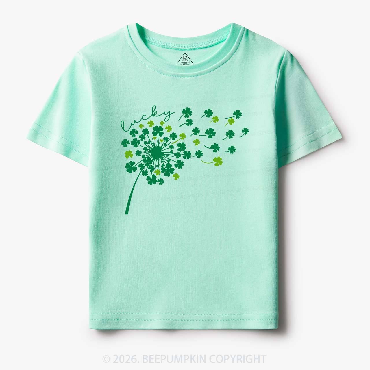 Dandelion Shamrock St. Patrick's Day Toddler&Kid's Tees Beepumpkin