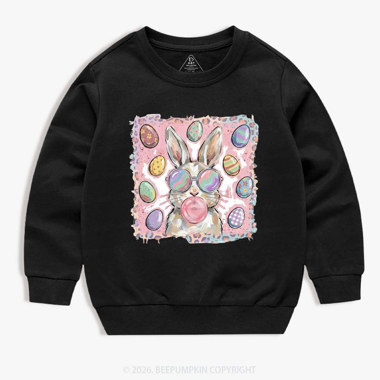 Retro Bubblegum Bunny Colorful Easter Eggs Kid's Sweatshirt