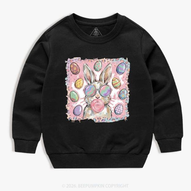 Retro Bubblegum Bunny Colorful Easter Eggs Kid's Sweatshirt