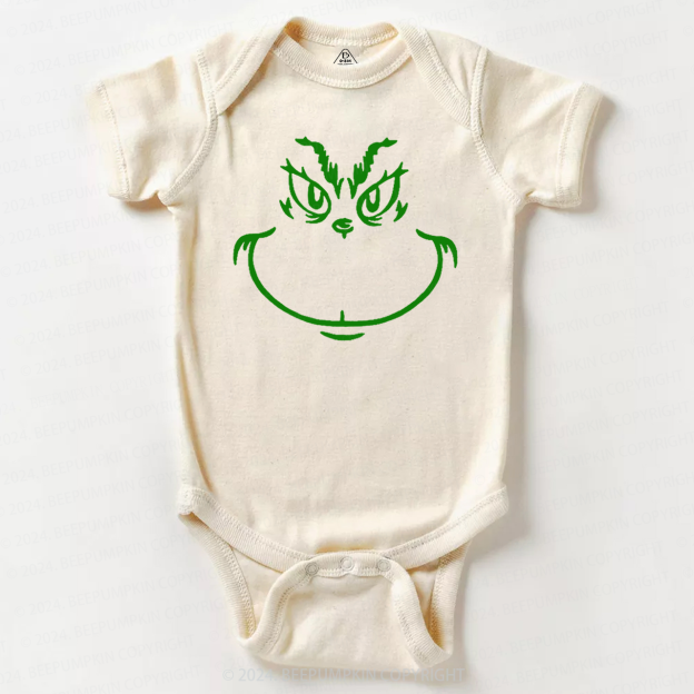 Funny Christmas Face Bodysuit For Baby 