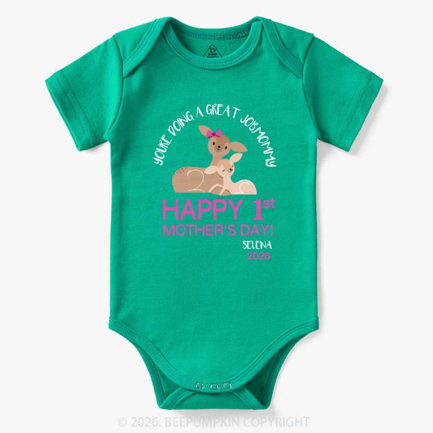 Happy 1st Mother's Day Deer Bodysuit For Baby