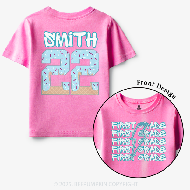 Personalized Blue Lightning Grade Toddler&Kid's Tees Beepumpkin