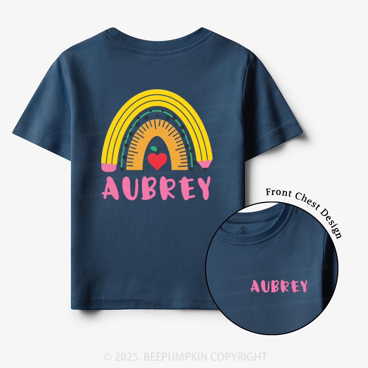 Personalized Pencil Rainbow Toddler&Kid's Tees Beepumpkin