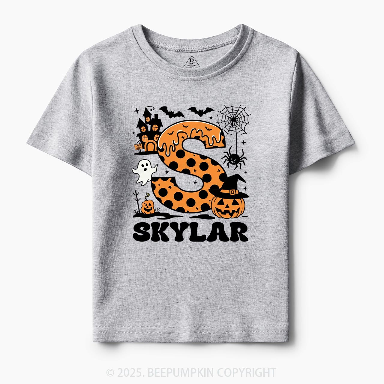 Cute Personalized Name Halloween Toddler&Kid's Tees Beepumpkin