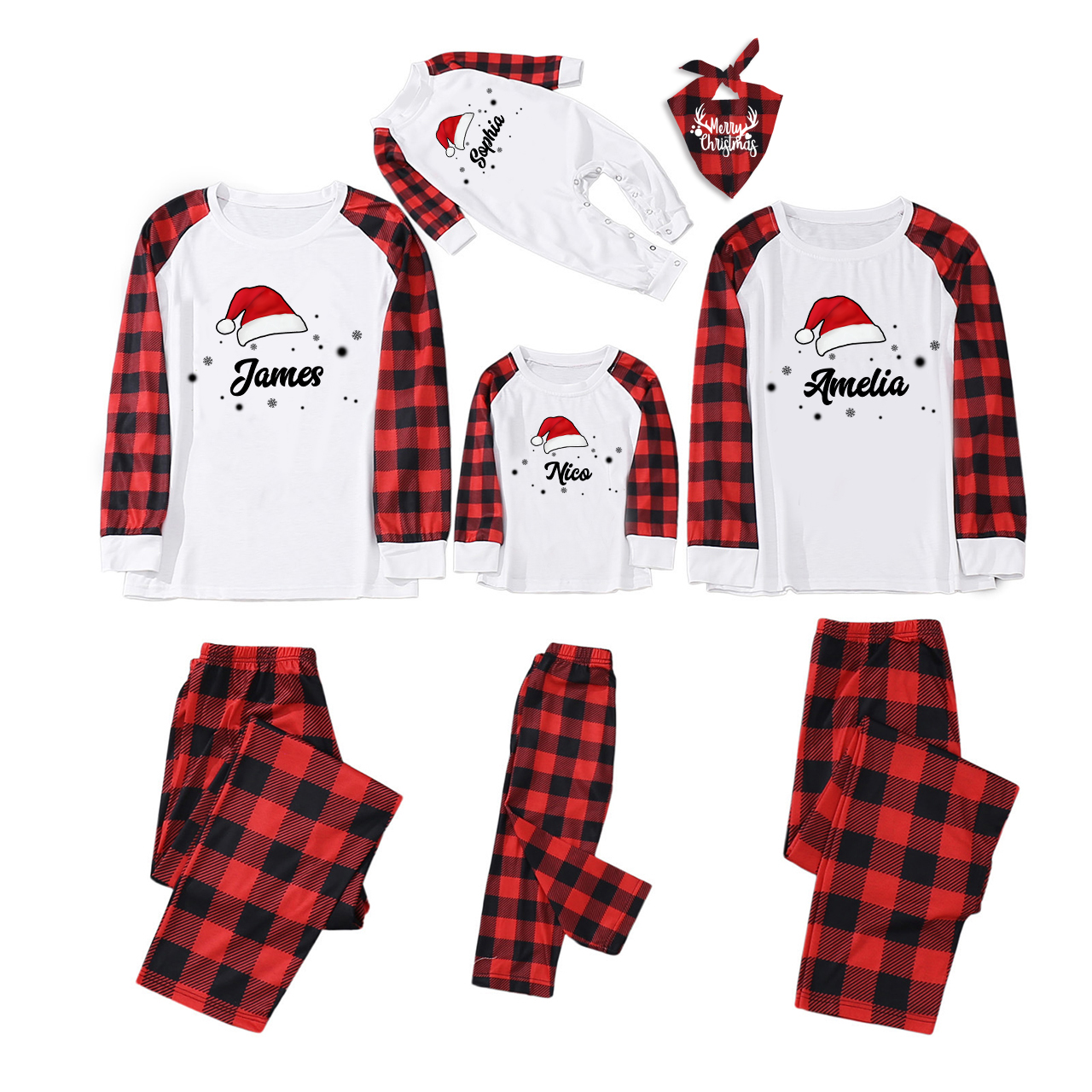 Custom Hat Christmas Family Matching Pajamas