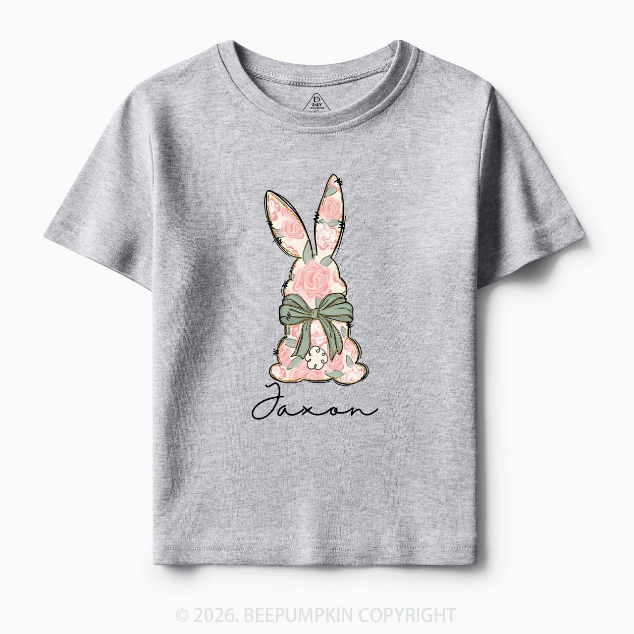 Personalized Floral Easter Bunny Toddler&Kid's Tees