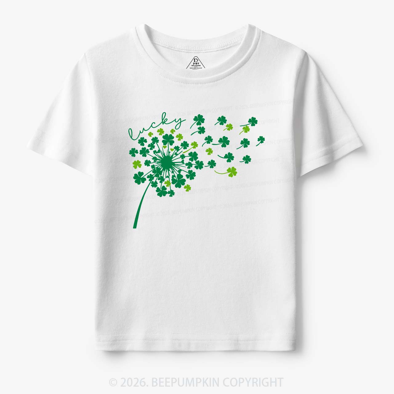 Dandelion Shamrock St. Patrick's Day Toddler&Kid's Tees Beepumpkin
