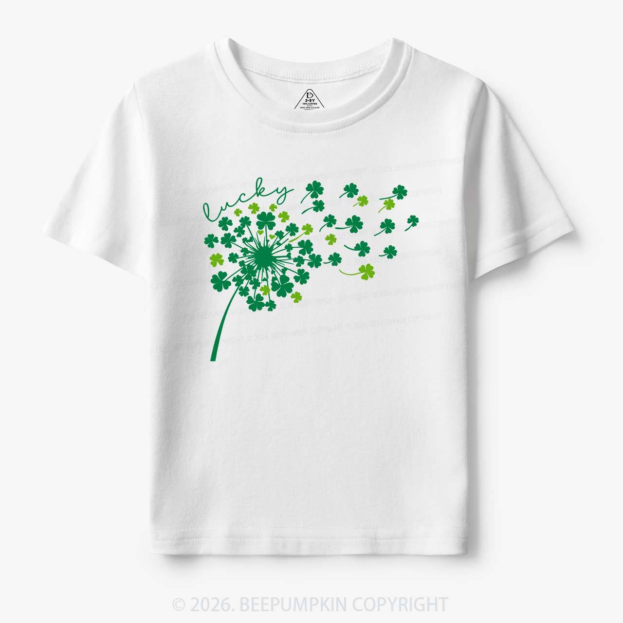 Dandelion Shamrock St. Patrick's Day Toddler&Kid's Tees Beepumpkin