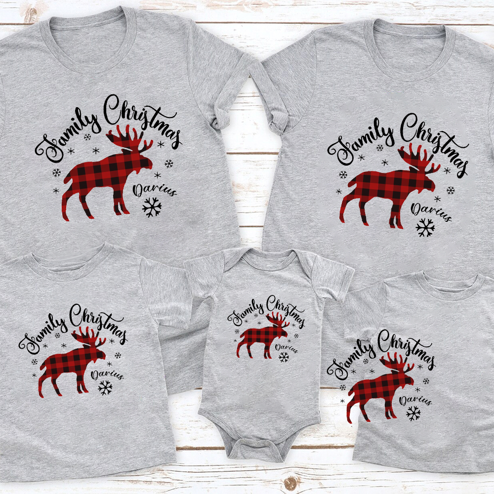 Family Christmas Moose Matching Pajamas For Family