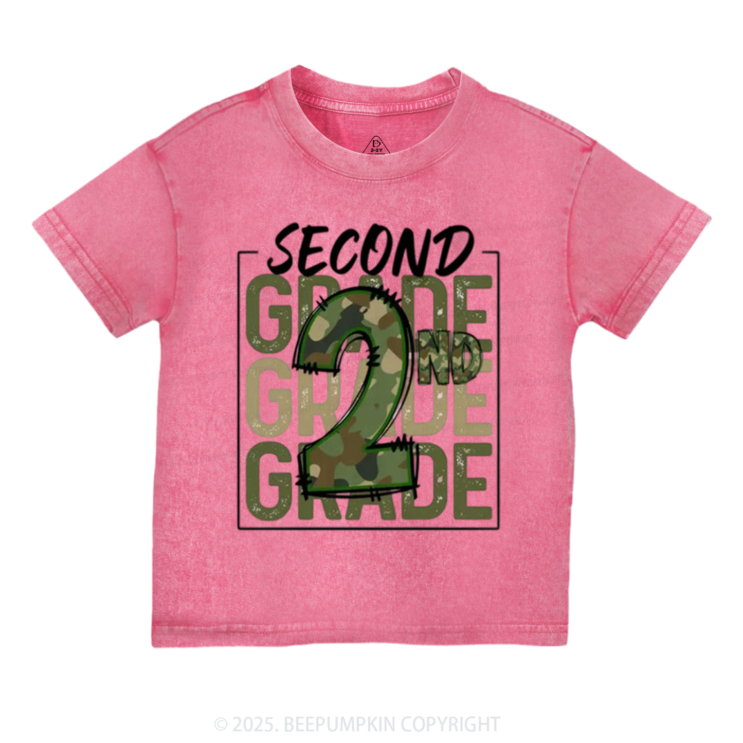 Personalized Camo Back to School Toddler&Kids Washed Tees