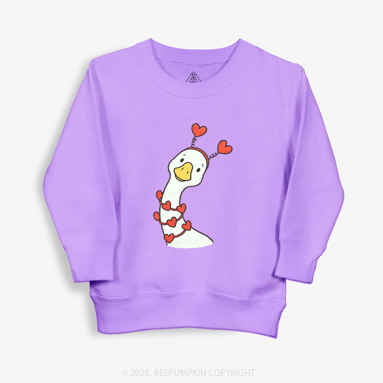 Pink Bow Preppy Goose Valentine Kid's Sweatshirt