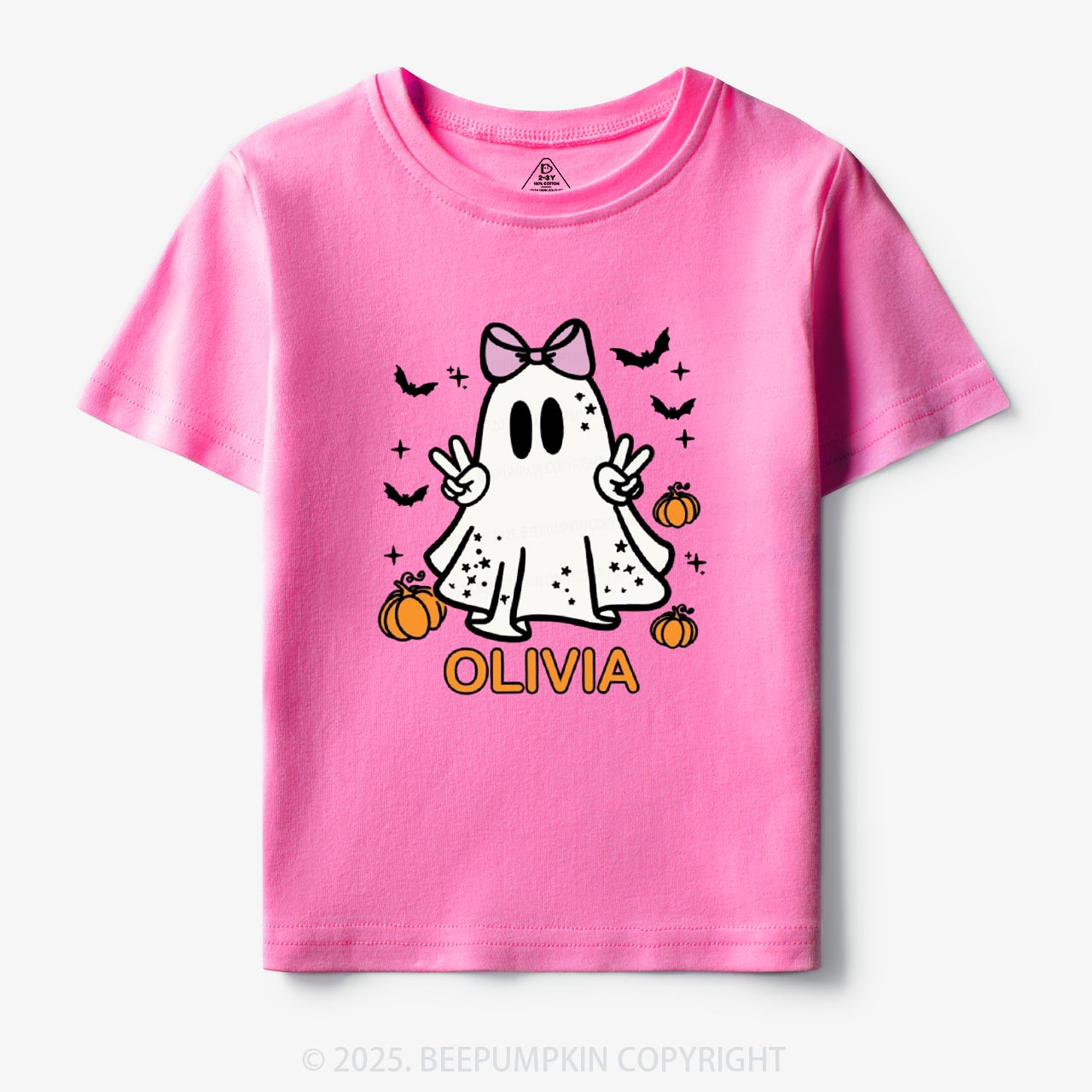 Personalized Halloween Girl Ghost Toddler&Kid's Tees Beepumpkin