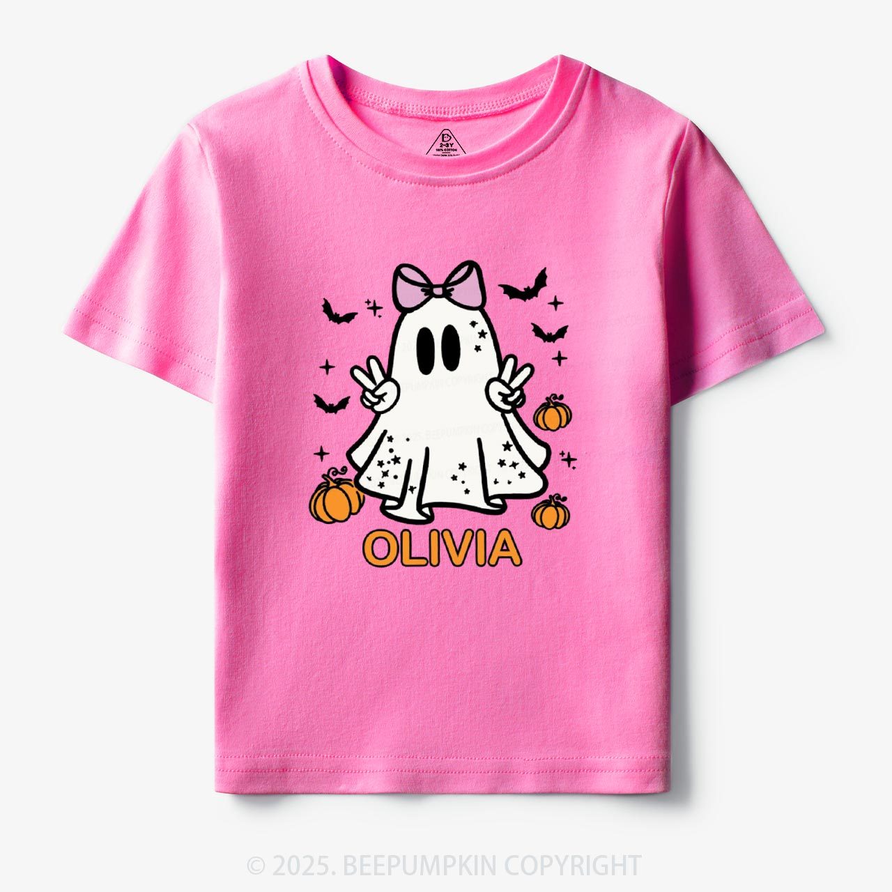 Personalized Halloween Girl Ghost Toddler&Kid's Tees Beepumpkin