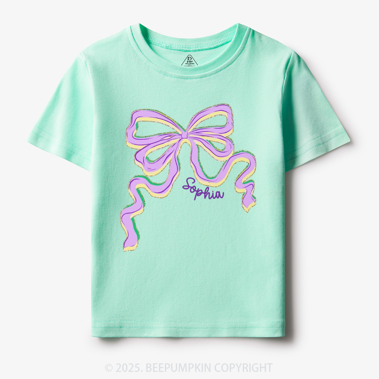 Personalized Sugar Bow Mardi Gras Toddler&Kid's Tees Beepumpkin