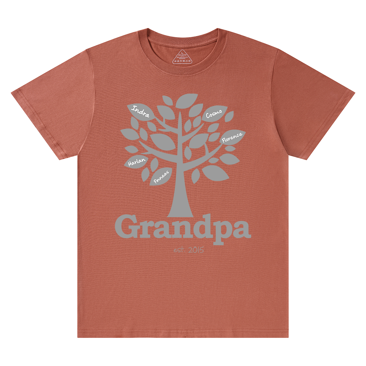 Personalized Family Tree Grandpa Established T-shirt