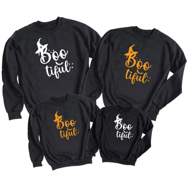 Boo Tiful Halloween Family Party Matching Sweatshirt