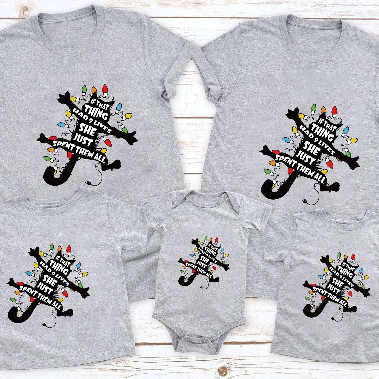 Black Cat Funny Christmas Family Matching Shirt