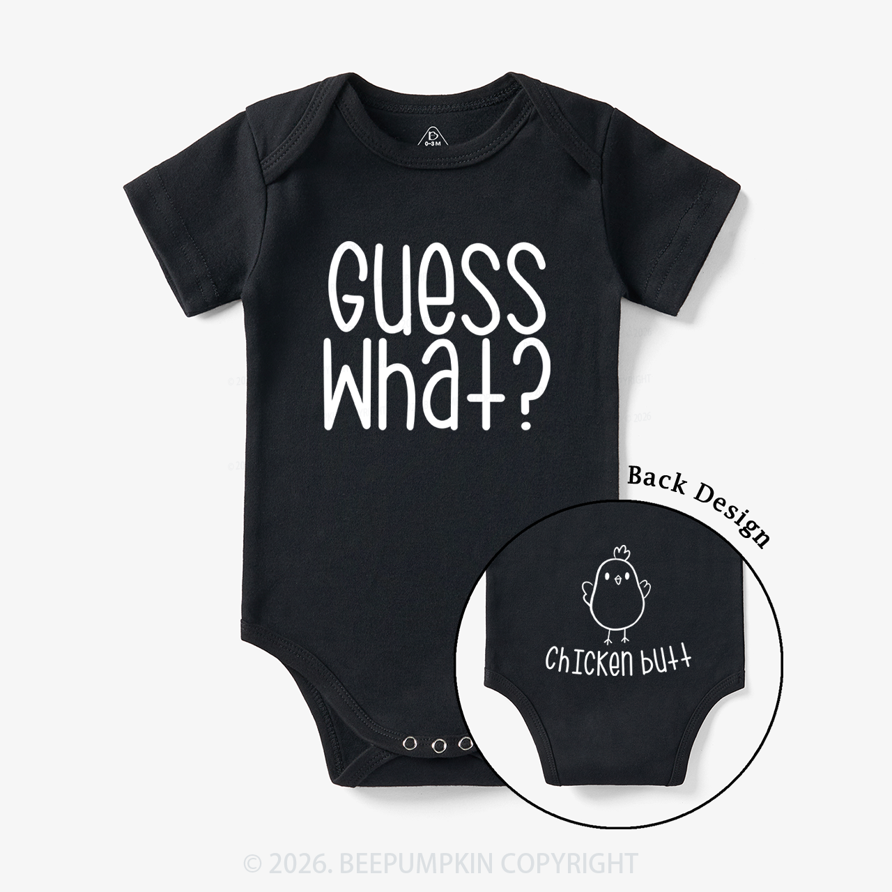 Guess What Chicken Butt Funny Farm Bodysuit