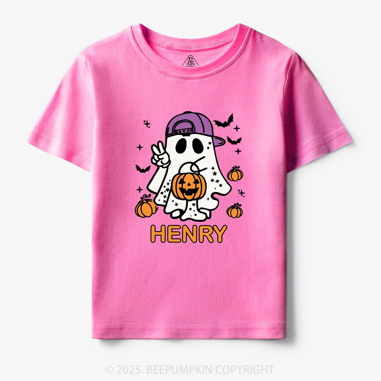 Personalized Halloween Boy Ghost Toddler&Kid's Tees Beepumpkin