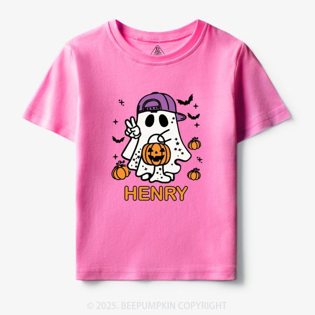 Personalized Halloween Boy Ghost Toddler&Kid's Tees Beepumpkin