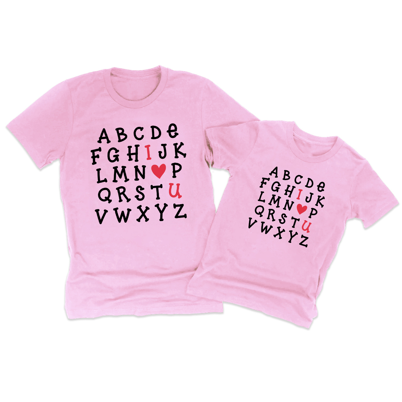 Love Alphabet Valentine Family Matching Shirts