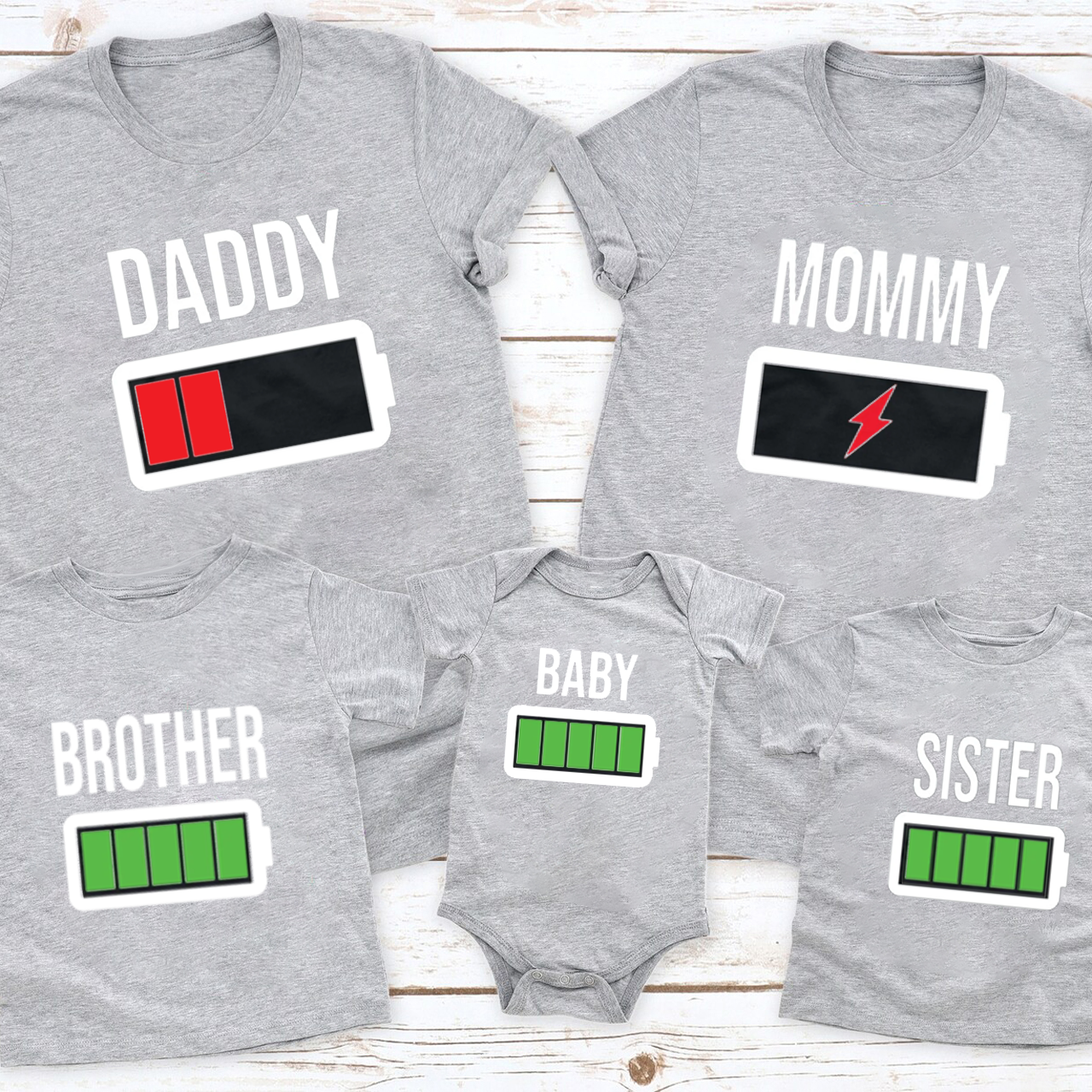 Battery Levels Family Matching Shirts