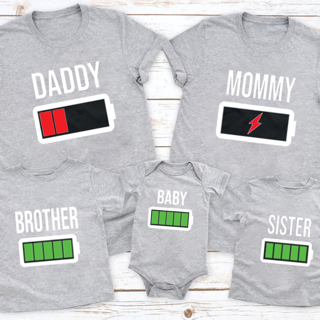 Battery Levels Family Matching Shirts