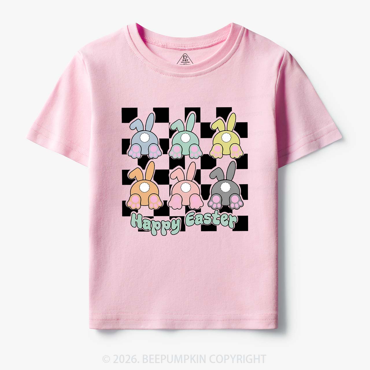 Happy Easter Bunnies Checkered Toddler&Kid's Tees