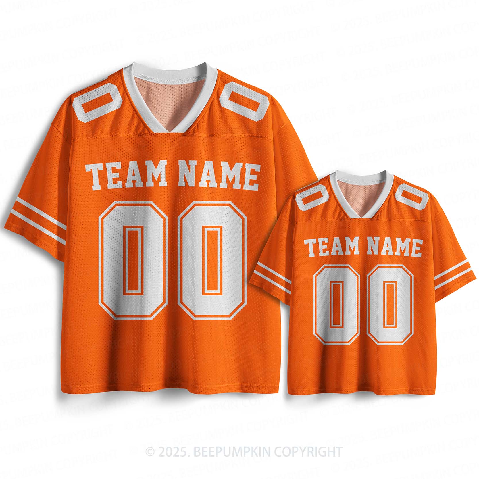 Personalized Team Name & Number Orange Family Matching Sport Jersey Beepumpkin