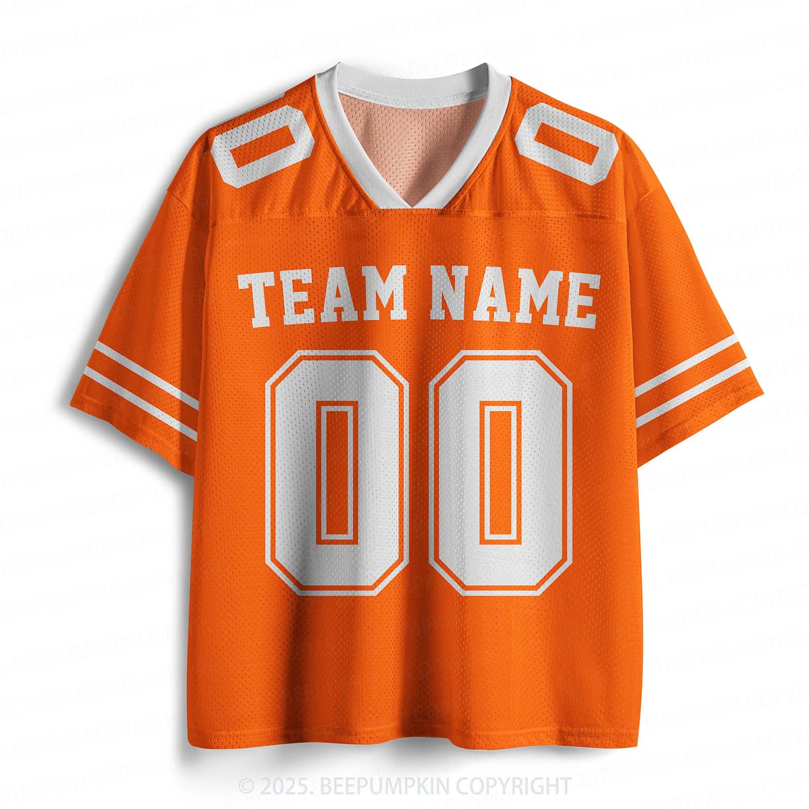 Personalized Team Name & Number Orange Adult Sport Jersey Beepumpkin