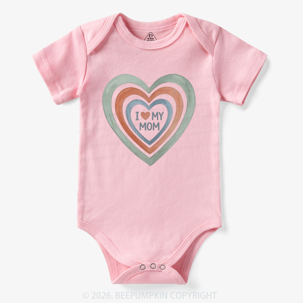 I Love My Mom Cute Mother's Day Bodysuit