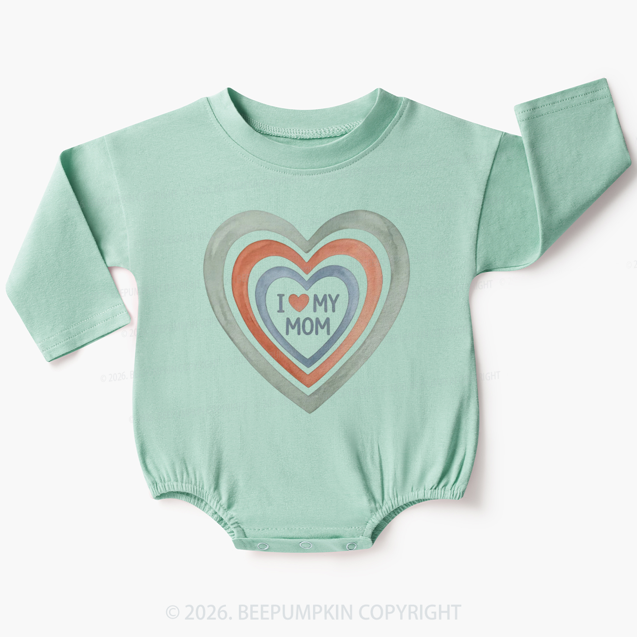I Love My Mom Cute Mother's Day Baby Bubble Romper