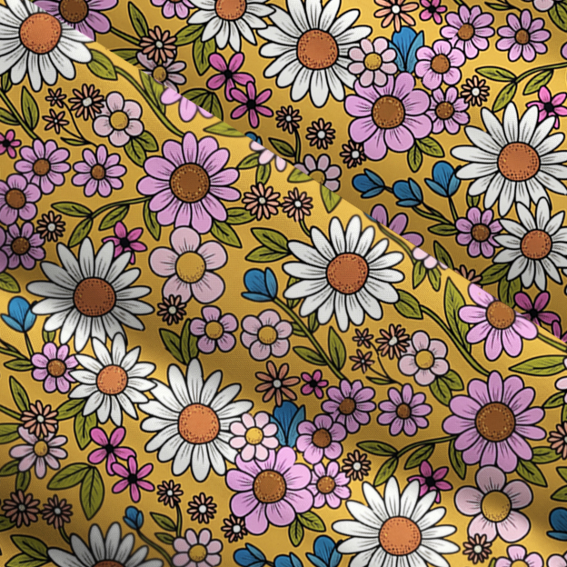 Retro Daisy Floral All-Over Print Women’s Voile Cami Dress