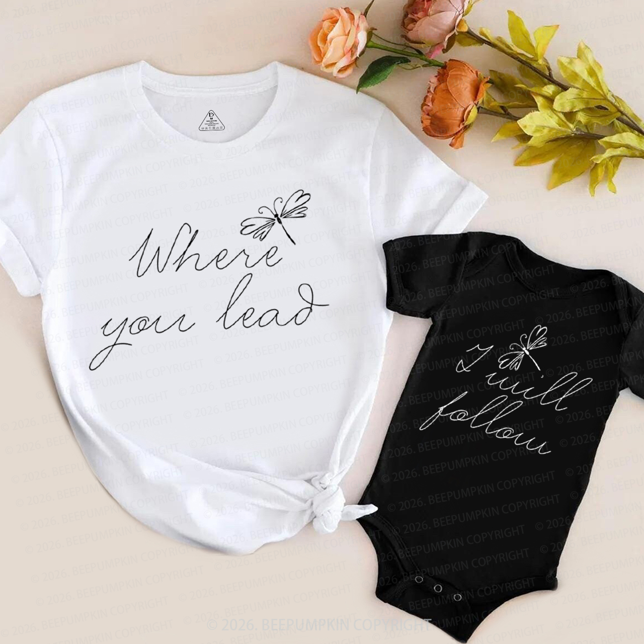 Where You Lead I Will Follow Mom&Me Matching T-Shirts