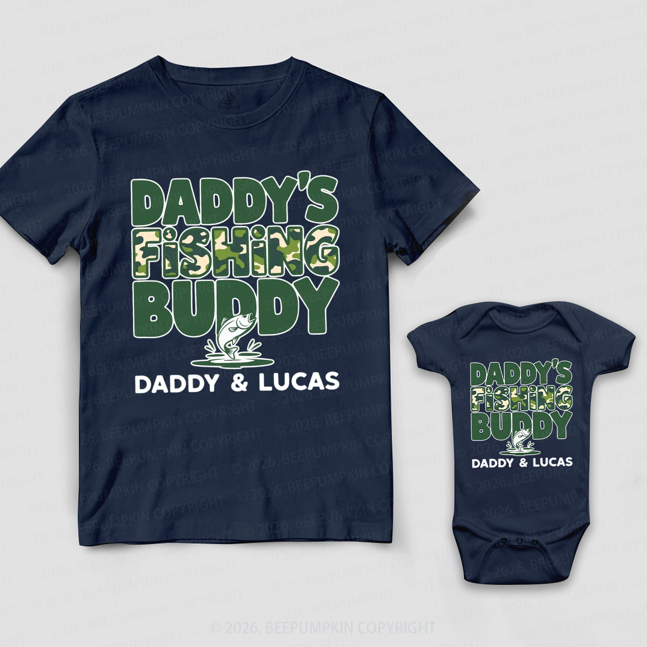 Personalized Fishing Buddies Dad&Me Matching Shirts