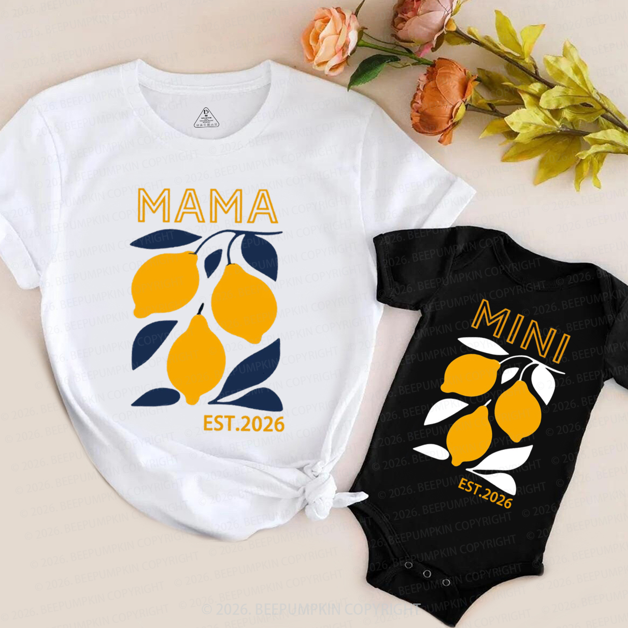 Lemon Mama and Mini Mom&Me Matching T-Shirts