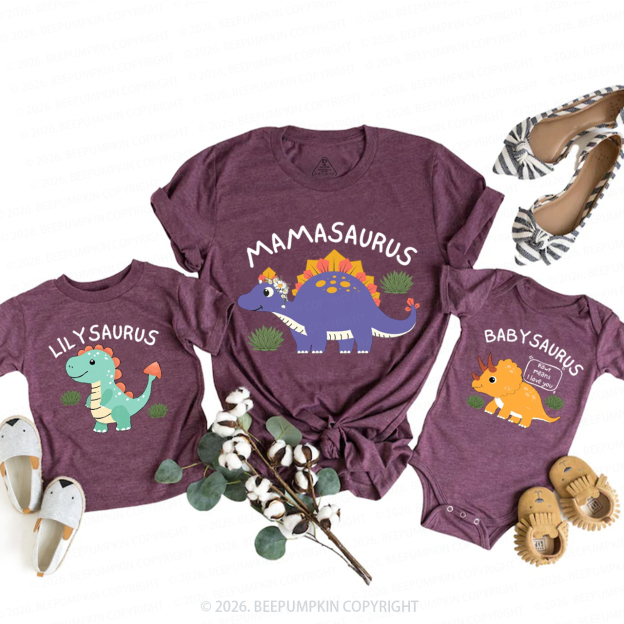 Personalized Cute Dinosaur Family Matching T-Shirts