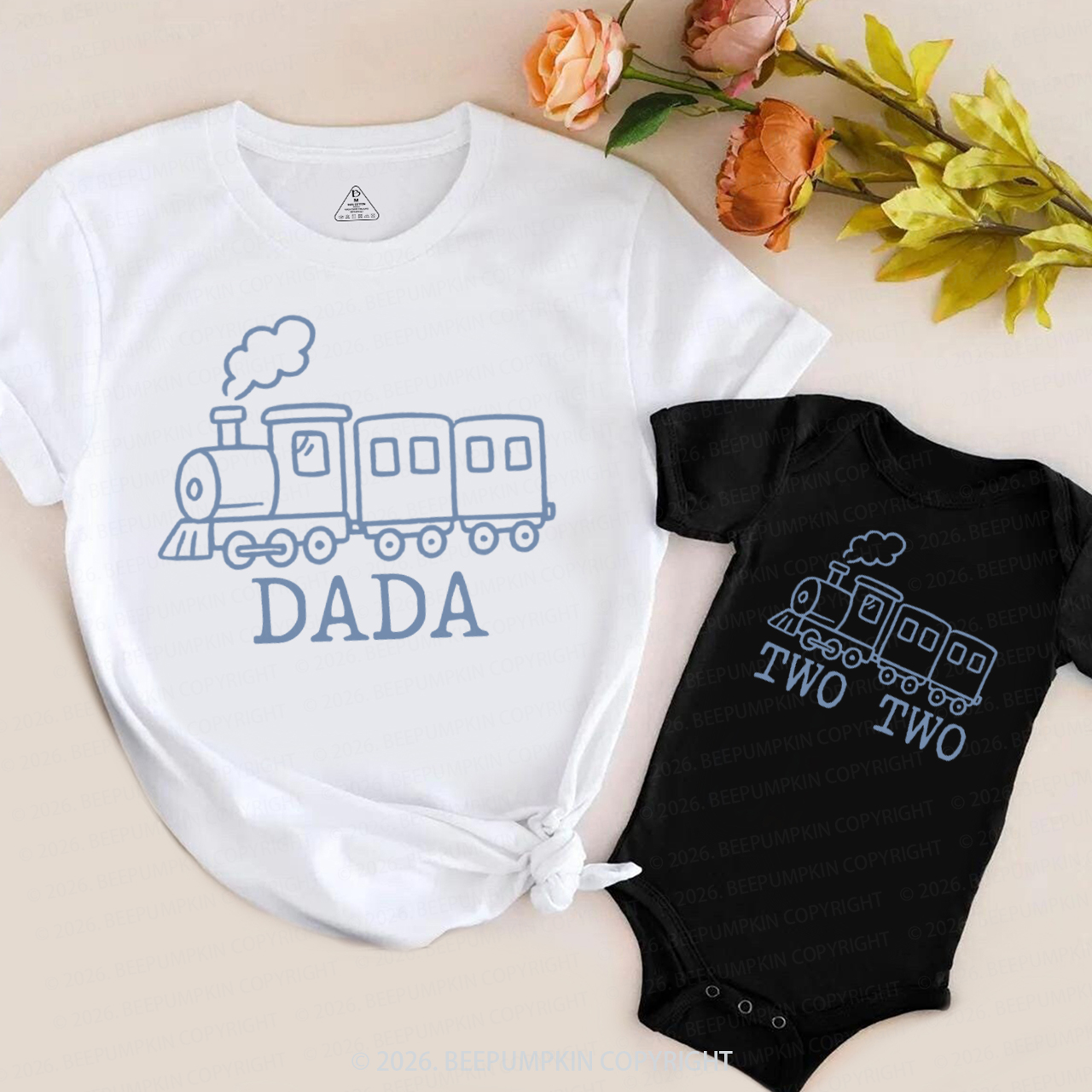 Personalized Train Chugga Chugga Family Matching T-Shirts