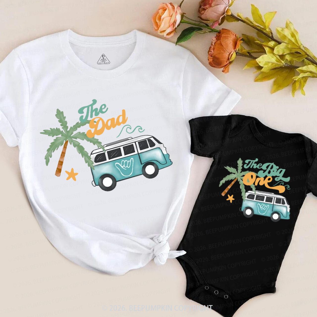 Surfing Beach Wave Family Matching T-Shirts