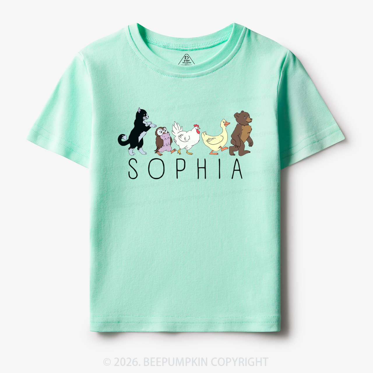 Personalized Cute Animal Friends Toddler&Kid's Tees